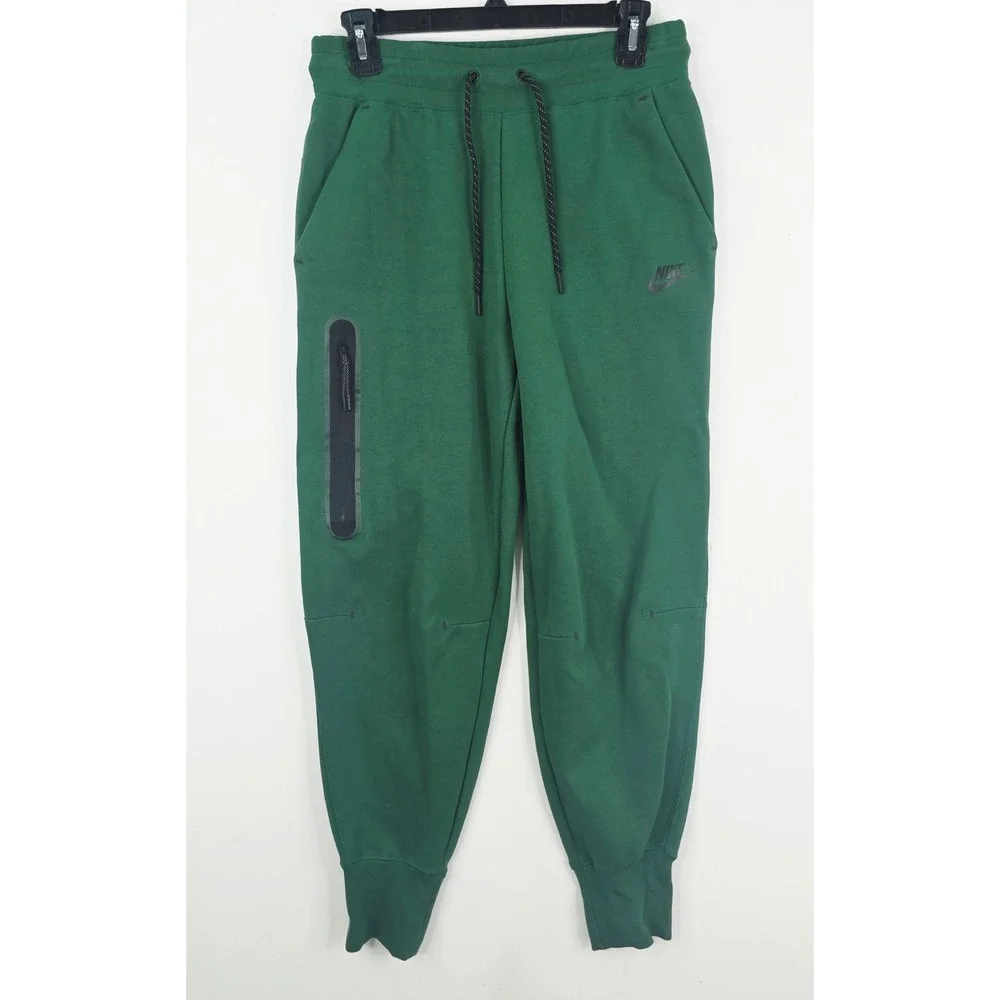 Nike Tech Fleece Joggers Mens Small Green Tapered Sweatpants CU4495-365 28X27